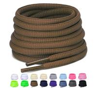 Puzeam 2 Paia Lacci Ovali per Scarpe Sportive, larghezza 6mm, Mezzi Lacci Rotondi per Sneakers, 22 Colori Stringhe per Scarpe da Corsa e Stivali - Marrone 140