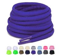 Puzeam 2 Paia Lacci Ovali per Scarpe Sportive, larghezza 6mm, Mezzi Lacci Rotondi per Sneakers, 22 Colori Stringhe per Scarpe da Corsa e Stivali - Blu Reale 140