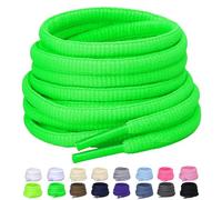 Puzeam 2 Paia Lacci Ovali per Scarpe Sportive, larghezza 6mm, Mezzi Lacci Rotondi per Sneakers, 22 Colori Stringhe per Scarpe da Corsa e Stivali - Verde Erba 140