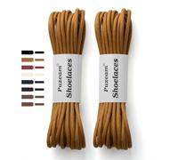 Puzeam 2 Paia Lacci per Scarpe Rotondi Cerati Eleganti, Lacci Sottili Stringhe per Scarpe - Diametro 3mm - Tan 90