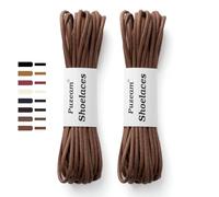 Puzeam 2 Paia Lacci per Scarpe Rotondi Cerati Eleganti, Lacci Sottili Stringhe per Scarpe - Diametro 3mm - Marrone 80