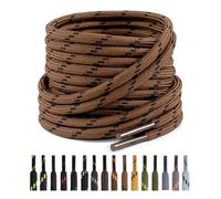 Puzeam Lacci Rotondi per Scarponi [2 Paia], Stringhe Scarpe Resistenti per Stivali da Passeggio, Tondi Lacci per Scarpe da Lavoro, Boot Stringe, Trekking, Montagna - 4.5mm - Marrone Nero 140