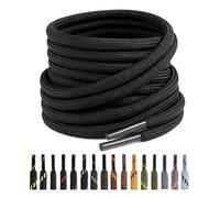 Puzeam Lacci Rotondi per Scarponi [2 Paia], Stringhe Scarpe Resistenti per Stivali da Passeggio, Tondi Lacci per Scarpe da Lavoro, Boot Stringe, Trekking, Montagna - 4.5mm - Nero 150