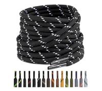 Puzeam Lacci Rotondi per Scarponi [2 Paia], Stringhe Scarpe Resistenti per Stivali da Passeggio, Tondi Lacci per Scarpe da Lavoro, Boot Stringe, Trekking, Montagna - 4.5mm - Nero Bianco 160