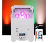 PUZILOZA 108 W Batteria LED Par Faro Ricaricabile RGBWA+UV Uplight Outdoor con telecomando/DMX/APP(iOS e Android) Luce da discoteca per DJ Party Bar Matrimonio Compleanno Bianco