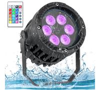 PUZILOZA 6 x 3W IP67 Impermeabile LED Par, RGBW 4 in 1 LED Luce Palco con Telecomando Luci da Discoteca Festa, per Prestazione all'Aperto, Prati, Feste, Bar, Palchi, Spettacoli di Festival