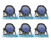 PUZILOZA 6PCS 108W Par LED IP65 Impermeabile, RGB 36 LED Luci da Palco Esterno, D MX 3/7 CH Stroboscopico Illuminazione Palcoscenico per Discoteca show Festa Scena Performance nei Giorni di Pioggia