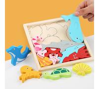 PUZLE MARINE ANIMALI Bambino Che Fa Primi Passi Puzzle Educativo Legno
