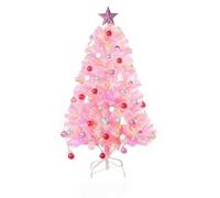 PUZYI Albero di Natale Artificiale, Albero di San Valentino, Albero di Natale con luci, Include (Albero, luci, Palline, Stelle e Ornamenti) Rosa(210cm)
