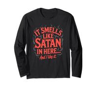 Puzza come Satana Edgy Meme Citazione Maglia a Manica