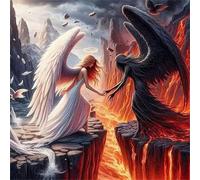 Puzzle 100 Pezzi,35 x 35 cm puzzles per adulti,Angeli bianchi e neri DIY puzzle Arte,Educativi Stimolanti Puzzles Decorazioni per la Casa