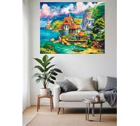 Puzzle 100 Pezzi,40x28 cm puzzles per adulti,Casa con panorama sull'isola DIY Puzzle Arte,Educativi Stimolanti Puzzles Decorazioni per la Casa