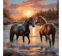 Puzzle 100 Pezzi Cavallo di lago, puzzle per Adulti 100 pezzi 35x35cm, Puzzles Giochi Rilassamento e Intelligence, puzzles Classici per Gioco Familiare, Festa Aziendale, Regalo Natale