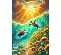Puzzle 100 Pezzi Girasole Tartaruga, Intrattenimento Creativo, Puzzles Classico, Puzzle Impossible, Idea Regalo Uomo e Donna Puzzles for Adults 100 Pezzi