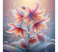 Puzzle 100 Pezzi,jigsaw puzzle per adulti 35x35 cm Fiori di giglio rosa Puzzles Classici,puzzles impegnativo,Impossibile Difficile giochi per tutta la famiglia