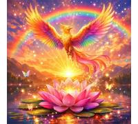 Puzzle 100 Pezzi,jigsaw puzzle per adulti 35x35 cm Loto della Fenice Arcobaleno Puzzles Classici,puzzles impegnativo,Impossibile Difficile giochi per tutta la famiglia