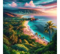 Puzzle 100 Pezzi,jigsaw puzzle per adulti 35x35 cm Paesaggio di un'isola tropicale Puzzles Classici,puzzles impegnativo,Impossibile Difficile giochi per tutta la famiglia