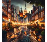 Puzzle 100 Pezzi,jigsaw puzzle per adulti 35x35 cm Paesaggio notturno di strada Puzzles Classici,puzzles impegnativo,Impossibile Difficile giochi per tutta la famiglia