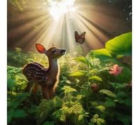 Puzzle 100 Pezzi,jigsaw puzzle per adulti 35x35 cm Piante del boschetto Cervi Puzzles Classici,puzzles impegnativo,Impossibile Difficile giochi per tutta la famiglia