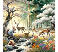 Puzzle 100 Pezzi,jigsaw puzzle per adulti 35x35 cm Scoiattolo cervo della giungla Puzzles Classici,puzzles impegnativo,Impossibile Difficile giochi per tutta la famiglia