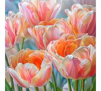 Puzzle 100 Pezzi,jigsaw puzzle per adulti 35x35 cm Tulipani rosa Puzzles Classici,puzzles impegnativo,Impossibile Difficile giochi per tutta la famiglia