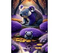 Puzzle 100 Pezzi Koala Fiore, Gioco Educativo, Sviluppa Concentrazione, Puzzle Impossible, Puzzle per Adulti 100 Pezzi 40x28 cm