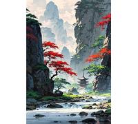 Puzzle 100 Pezzi Montagne Fiumi Alberi, Puzzle Impossibili Gioco Educativo Sviluppa Pazienza e Destrezza, Lettere sul Retro Facile Montaggio, Regalo per Uomini Donne e Anziani 40 x 28 cm