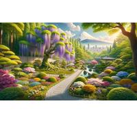 Puzzle 100 Pezzi per Adulti 40 x 28 cm,Paesaggio di un giardino giapponese Rompicapo Classico,Impossibile Difficile Sfidanti Puzzles Gioco di Famiglia e Decorazione Murale