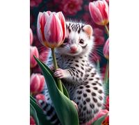 Puzzle 100 Pezzi per Adulti, Animali Tulipano Rosa, Esercitare la Memoria, Migliorare la Concentrazione Lettere sul Retro, Giocattolo Regalo per Uomini Donne e Anziani 40 x 28 cm