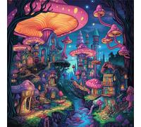 Puzzle 100 Pezzi per Adulti Città Funghi Sogno Puzzle impossibile Gioco Antistress Sfida Difficile Puzzles per Adulti 100 Pezzi 35x35 cm