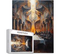 Puzzle 100 Pezzi per Adulti e Bambini Puzzle L'Ultima Cena Puzzles Classiques, Uomo Jigsaw Giochi Rilassamento e Intelligence, Idea Regalo Uomo Donna, Consigliato a Partire dai 14 Anni 35x25cm D-1000