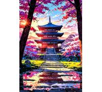 Puzzle 100 Pezzi per Adulti, Paesaggio Estivo Pagoda, Rompicapo Classico per Passatempo e Relax, Splendida Decorazione per Pareti e Idea Regalo