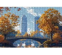 Puzzle 100 Pezzi per Adulti, Ponte Fiume Animali, Esercitare la Memoria, Migliorare la Concentrazione Lettere sul Retro, Giocattolo Regalo per Uomini Donne e Anziani 40 x 28 cm