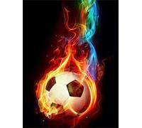 Puzzle 100 Pezzi per Adulti,Puzzles Artistico,Flame Football puzzle Fai da te Intrattenimento Creativo, puzzles Classico Regali per la casa