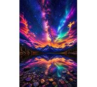 Puzzle 100 Pezzi, Puzzle per Adulti Notte Stellata Riflessione 40x28 cm, Impossibile Difficile Puzzles Impegnativo Come Regalo e Decorazione per Pareti