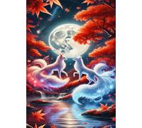 Puzzle 100 Pezzi, Puzzle per Adulti Volpi Luna 40x28 cm, Impossibile Difficile Puzzles Impegnativo Come Regalo e Decorazione per Pareti