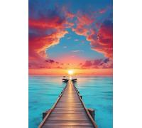 Puzzle 100 Pezzi Tramonto Sull'Oceano Sul Ponte Puzzle Adulti 40 x 28 cm Giochi Rilassamento e Intelligence 100 Pezzi Puzzles per Uomini e Donne Regalo Creativo per il Relax