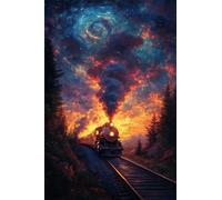 Puzzle 100 Pezzi Treno Notte Stellata, Puzzle Giocattolo Decompressivo Intellettuale Educativo Divertente Gioco per Famiglie, Puzzles per Adulti 100 Pezzi 40 x 28 cm