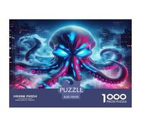 Puzzle 100% riciclato Octopus, polpo colorato in scena cosmica, 1000 pezzi, per adulti e bambini, divertente regalo, 70x50 cm/1000 pezzi