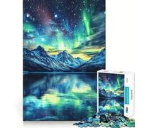 Puzzle 1000 Aurora sopra le montagne Gioco di precisione e divertente,stimolante per la mente e la memoria Gioco artistico per compleanni (50x75cm)