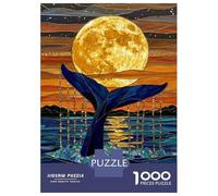 Puzzle 1000 Blue Whale Tail Stained Glass Puzzle Per Adolescenti Gioco Rompicapo Regali Per Donne Regali Unici Per Compleanno E Natale 52x38cm/1000pcs