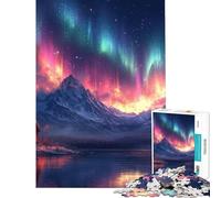 Puzzle 1000 Cabina sotto l'aurora boreale Gioco educativo per sfida di gioco educativo Giocattolo Ottimo regalo e giocattolo per passare il tempo durante le vacanze (Dimensioni 38x26cm)