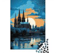Puzzle 1000 Cologne Cathedral Sunset-4 Puzzle Per Adulti Gioco Rompicapo Taglio Di Precisione Regali Unici Per Compleanno E Natale 38x26cm/1000pcs