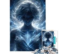 Puzzle 1000 Donna Celeste in Energia Blu Difficile e Sfida Analisi e Logica Gioco Educativo Adatto a Età 14 e Oltre (38x52cm)