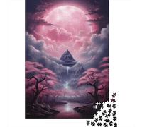 Puzzle 1000 Fantasy Pink Moon Landscape Puzzle Per Adolescenti Gioco Rompicapo Regali Per Donne Regali Unici Per Compleanno E Natale 52x38cm/1000pcs