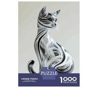 Puzzle 1000 Glass Cat Sculpture Art Decor Puzzle Per Adolescenti Gioco Rompicapo Regali Per Donne Regali Unici Per Compleanno E Natale 70x50cm/1000pcs