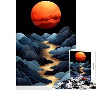 Puzzle 1000 Golden River Red Moon Giocattoli antistress Regalo per compleanni Gioco educativo con pezzi completamente interconnessi di forma casuale Dimensioni 38x26cm