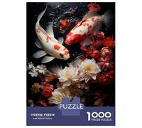 Puzzle 1000 Japanese Koi Fish Art Print-2 Puzzle Per Adolescenti Gioco Rompicapo Regali Per Donne Regali Unici Per Compleanno E Natale 38x26cm/1000pcs