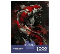 Puzzle 1000 Japanese Koi Fish Art Print-3 Puzzle Per Adulti Gioco Rompicapo Taglio Di Precisione Regali Unici Per Compleanno E Natale 38x26cm/1000pcs
