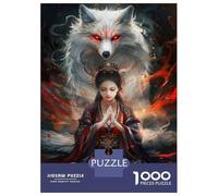 Puzzle 1000 Japanese Wolf Spirit Art Print Puzzle Per Adolescenti Gioco Rompicapo Regali Per Donne Regali Unici Per Compleanno E Natale 52x38cm/1000pcs